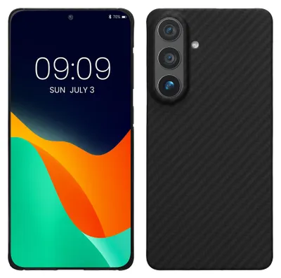 Immagine prodotto di Custodia in aramide Kalibri per Samsung Galaxy S26: custodia leggera, robusta e di colore nero opaco, con finitura strutturata
