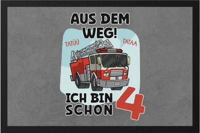 Produktbild von Aus Dem Weg Ich Bin Schon 4 Fußmatte Happy Birthday 4. Geburtstag Alles Gute Jahre Feuerwehrmann Geburtstagsfeier
