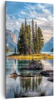 Produktbild von Bild auf Leinwand - Leinwandbild - Einteilig - See Landschaft Natur - 55x100cm - Wand Bild - Wanddeko - Wandbilder - Leinwanddruck - Bilder - Wanddekoration - Leinwand bilder - PA55x100-4133