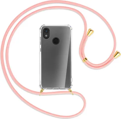Produktbild von Handykette Backcover-Schutzhülle mit Band (Metall goldfarben) für Cat S52 - rosa