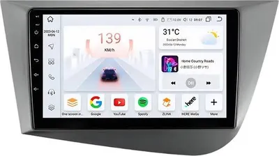 Zdjęcie produktu dla Radio samochodowe z Bluetooth i CarPlay do Seat Leon 2 Mk2 (2005–2012) – kompatybilne z Apple i Android – system stereo z systemem nawigacyjnym – 4 GB pamięci RAM, 32 GB pamięci