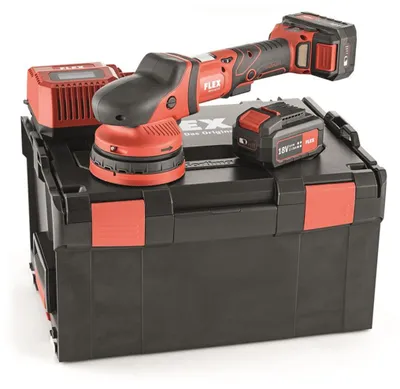 Produktbild von Flex Akku-Exzenterpolierer XCE 8 125 18.0-EC/5.0 Set mit Zubehör in L-Boxx