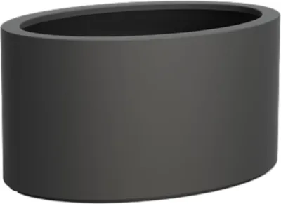 Produktbild von Adezz Ellipse mit Boden Pflanzgefäß Fiberglas Pflanzkübel Blumenkübel schwarz