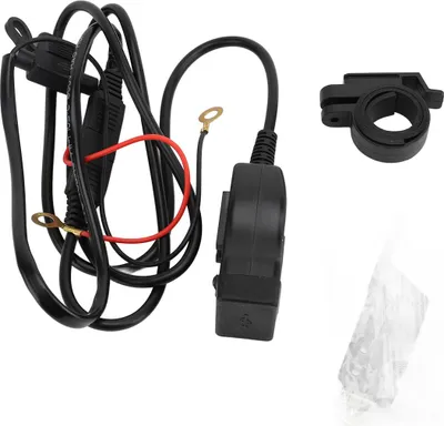Zdjęcie produktu dla Motocyklowa ładowarka do telefonu komórkowego, USB A + typ C, 12-24 V, z woltomierzem i przełącznikiem ON/OFF do tabletu, GPS, interfejs SAE, niebieska