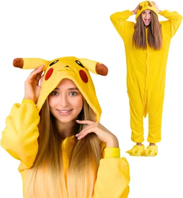 Produktbild von Pyjama Onesie Kigurumi Kostüm für Erwachsene Pokemon Pikachu M: 155 - 165cm