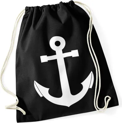 Produktbild von Turnbeutel Anker Hipster Beutel Tasche Anchor Jutebeutel Beuteltasche Drawstring