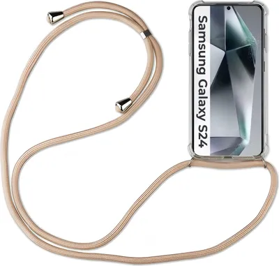 Produktbild von Handykette für Samsung S21 S22 S23 S24 FE Plus Ultra Handyhülle mit Band Hülle Galaxy S24 Beige / Braun