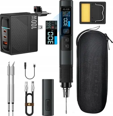 Immagine prodotto di Set saldatore digitale di precisione Fnirsi HS-02B 100W punte 2 pz alimentatore