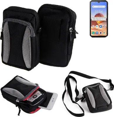 Produktbild von K-S-Trade Holster Schutz Hülle kompatibel mit Blackview BV9900E Handy Hülle Gürteltasche Umhängetasche mit Zusatzfach schwarz