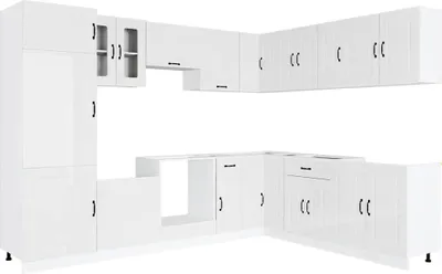 Produktbild von vidaXL 14-tlg. Küchenschrank-Set Kalmar Hochglanz-Weiß Holzwerkstoff