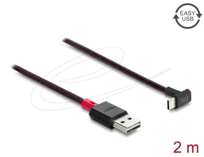 Zdjęcie produktu dla DeLOCK 81551, 2 m, USB A, USB C, USB 2.0, Czerwony, Czarny