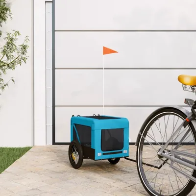 Produktbild von （Robust Möbel）Robuste Fahrradanhänger - modernes Design - Transportanhänger - Hunde Blau und Schwarz Oxford-Gewebe & Eisen NEU490980 - Fahrradanhänger