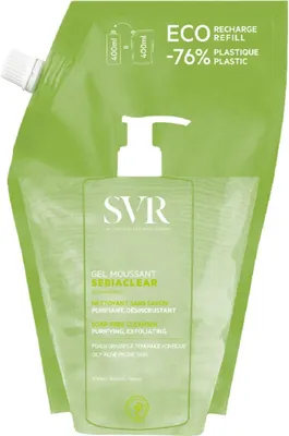 Image de SVR Sebiaclear Gel Moussant, Gel nettoyant pour la peau acnéique, spare, 400 ml