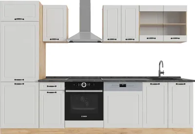Produktbild von Küchenzeile Vicco R-Line Weiß Landhaus/Goldkraft Eiche 300 cm , AP Anthrazit, Model 53469