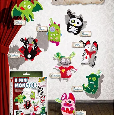 Image de Kit petits monstres en feutrine à confectionner
