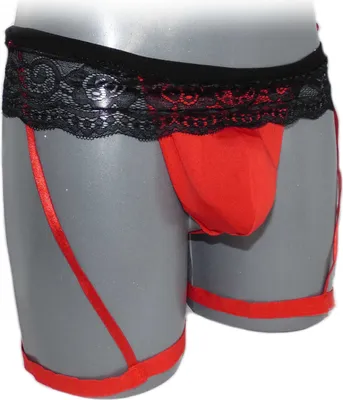 Produktbild von Men Underwear Stitzenstring mit Strapse und Strumpfband für Ihn