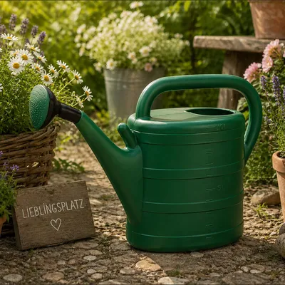 Gießkanne Wasserkanne Kunststoffkanne Kanne Kunststoff Dunkelgrün 10L