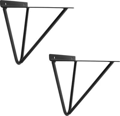 Produktbild von Natural Goods Berlin Regalhalter FHAIN, Regalhalterung, Regalträger, Wandregal, Wandkonsole, Schwarz, 160 bis 200 mm Regalboden, 2 Stück