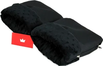 Produktbild von BabyLux Handmuff für Kinderwagen MUFF Reißverschluss MR6 Schwarz + Minky Schwarz