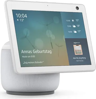Produktbild von Amazon Echo Show 10 (3. Generation) 25,6 cm (10,1 Zoll) Hochauflösendes Smart Display mit Bewegungsfunktion und Alexa, Weiß,  und generalüberholt