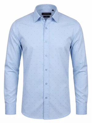 Produktbild von Herren Hemd Gemustert Slim Fit Langarm Freizeit Business 97% Baumwolle L-XXL