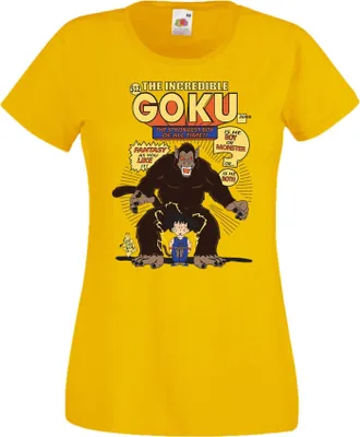 Zdjęcie produktu dla Koszulka Damska Anime Manga Dragon Anime Manga Ball Z 16 Giant Ape, Lady S / Żółty