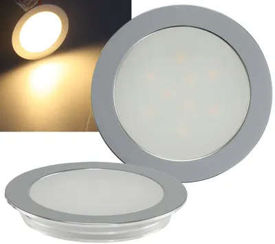 Produktbild von ChiliTec 20573 LED Einbauleuchte "EBL Slim WW" IP67,1W, 50lm, Alu matt, warmweiß, Ø55mm