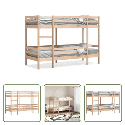 Zdjęcie produktu dla The Living Store Łóżko piętrowe 80x200 cm lite drewno sosnowe