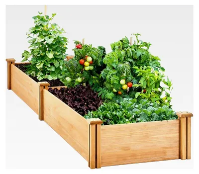 Produktbild von Hochbeet Pflanzkasten aus Holz mit 2 Pflanzbereichen für Garten, Terrasse und Balkon, 241,5 × 62,5 × 27 cm