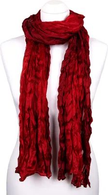 Produktbild von Knitterschal Halstuch Schal XXL rot Farbverlauf Seide 180x90cm