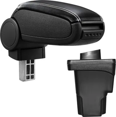 Obrázek produktu pro Kožený potah středové loketní opěrky černý bílý pro Seat Leon 3 III 5F 2012-
