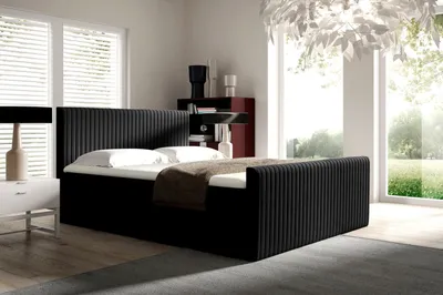 Obrázek produktu pro Kontinentální postel 200x200 BINDY - černá + topper