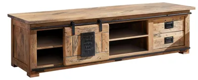 Immagine prodotto di MASSIVMOEBEL24 | mobile TV in legno di Mango 180x55x50 mango naturale laccato RAILWAY #145