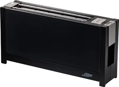 Produktbild von Ritter 630.000 Volvano GLAS Langschlitz-Toaster, Glasgeh?use, Stoppfunktion, Auftaufunktion, Br?tchenrost, Cool Wall, LED-Infodisplay