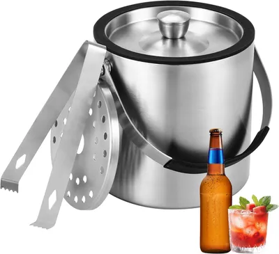 Eiskübel 1,6 L aus Silikon mit Zange und Sieb