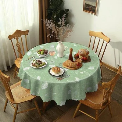 Zdjęcie produktu dla Okrągłe obrusy, 150 cm, obrusy z poliestru, wodoodporne, odporne na zabrudzenia, okrągłe obrusy na wesela, pikniki, do ogrodu