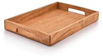 Immagine prodotto di Vassoio in legno di acacia con maniglie (38 cm x 25,5 cm)