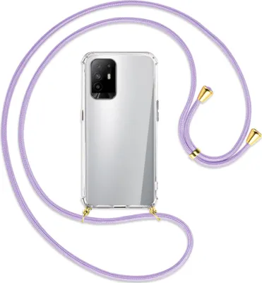 Produktbild von Handykette Backcover-Schutzhülle mit Band (Metall goldfarben) für Oppo A94 5G / F19 Pro+ 5G - violett