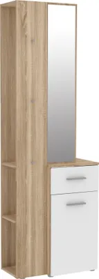 Obrázek produktu pro Furniture24 Šatní skříň Lothal CHQD01 Předsíňová sprchová skříň 1 dveře 1 zásuvka Zrcadlo