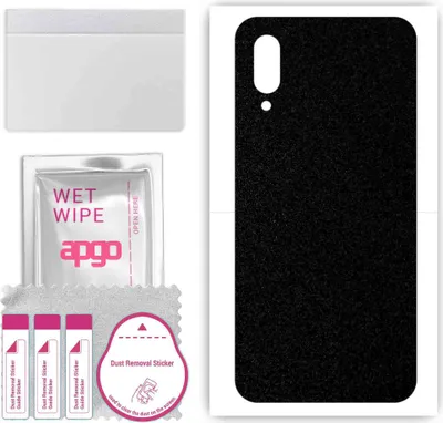 Produktbild von apgo Rückseite Schutzfolie, Skin, kompatibel mit Blackview BV6100, Hinten Displayschutzfolie aus Vinylfolie, kratzfest, einfache Montage - Mattschwarz