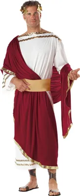 A man dressed in a Julius Caesar costume.