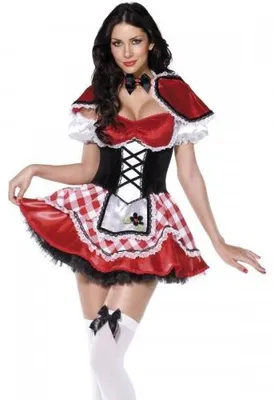 Produktbild von Rotkäppchen Kostüm Red Riding rot schwarz für Damen Minirock y Kleid Damenkostüm Gr. 36/38 (S), 40/42 (M), 44/46 (L), Größe:M