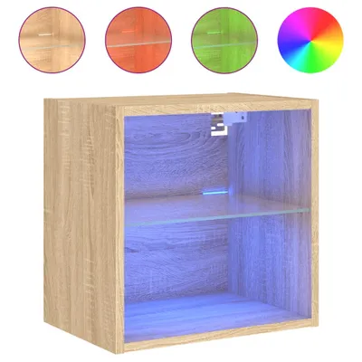 Obrázek produktu pro vidaXL Nástěnná noční skříňka s LED světly Dub Sonoma