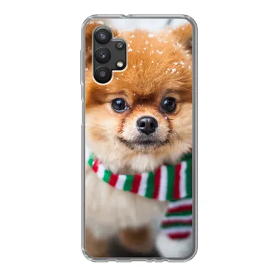 Produktbild von MuchoWow® Handyhülle Schutzhülle Hülle für Samsung Galaxy A32 5G Hund - Halstuch - Schnee Silikon Softcase Handy Hülle - Softcase