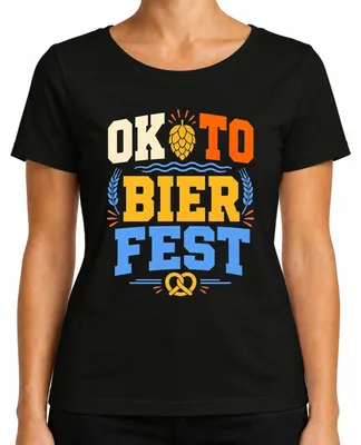 Produktbild von OKTO BIER FEST Bayern Party Trachtenshirt Lederhose Damen T-Shirt, Schwarz, M