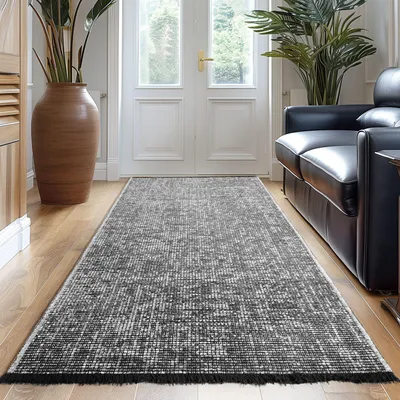 Produktbild von Carpetsale24, Baumwolle Teppich Chenille Waschbar, Boho-Stil, Rutschfest & Weich, für Wohnzimmer, Schlafzimmer, Grösse: 80x250 cm