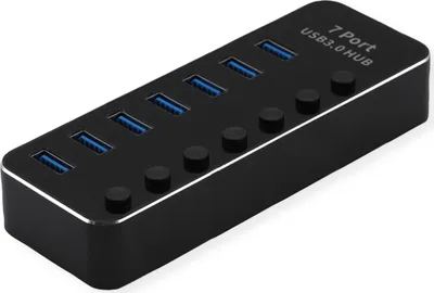 Produktbild von ROLINE USB 3.2 Gen 1 Notebook Hub, 7 Ports, einzeln schaltbar