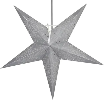 Produktbild von Faltbarer Advents Leucht Papierstern, Weihnachtsstern 60 cm - Marinus Silver, Schwarz, Star Fensterdeko