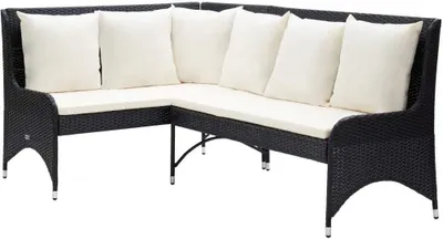 Produktbild von Garten-Ecksofa 2-tlg. Poly Rattan Schwarz