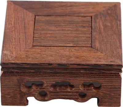 Obrázek produktu pro Dřevěný podstavec 8x8x3,7 cm, vintage dekorace, stojan na vázu nebo květináč (#1)